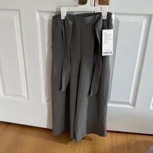 Lululemon Noir Crop Gray Wide-Leg Pants with Tie Waist
